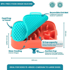 Super Feedy 4-in-1 Slow Feeder Dog Bowl System Super Feedy