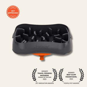 Super_Feedy_Grey Slow Feeder Dog Bowl