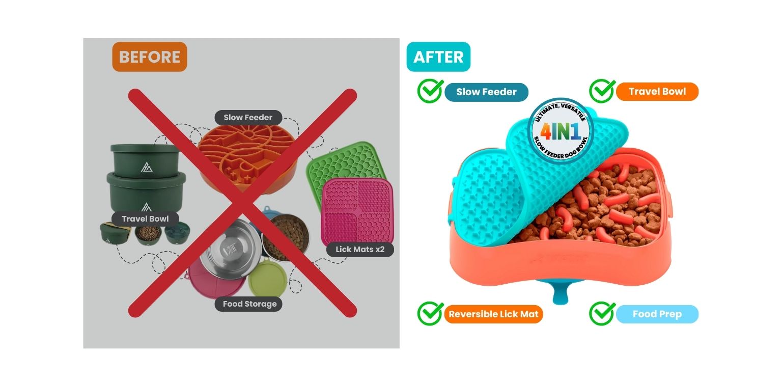 Super Feedy's 4-in-1 Slow Feeder Bowl For Dogs