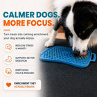 Large dog using the Super Feedy reversible lick mat for enrichment