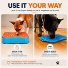 Super Feedy reversible lick mat used in the slow feeder bowl or as a standalone dog enrichment mat