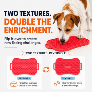 Super Feedy reversible lick mat with two textured sides for dog enrichment and licking challenges