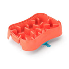 Super Feedy Ocean Red slow feeder dog bowl with deep maze channels and suction base