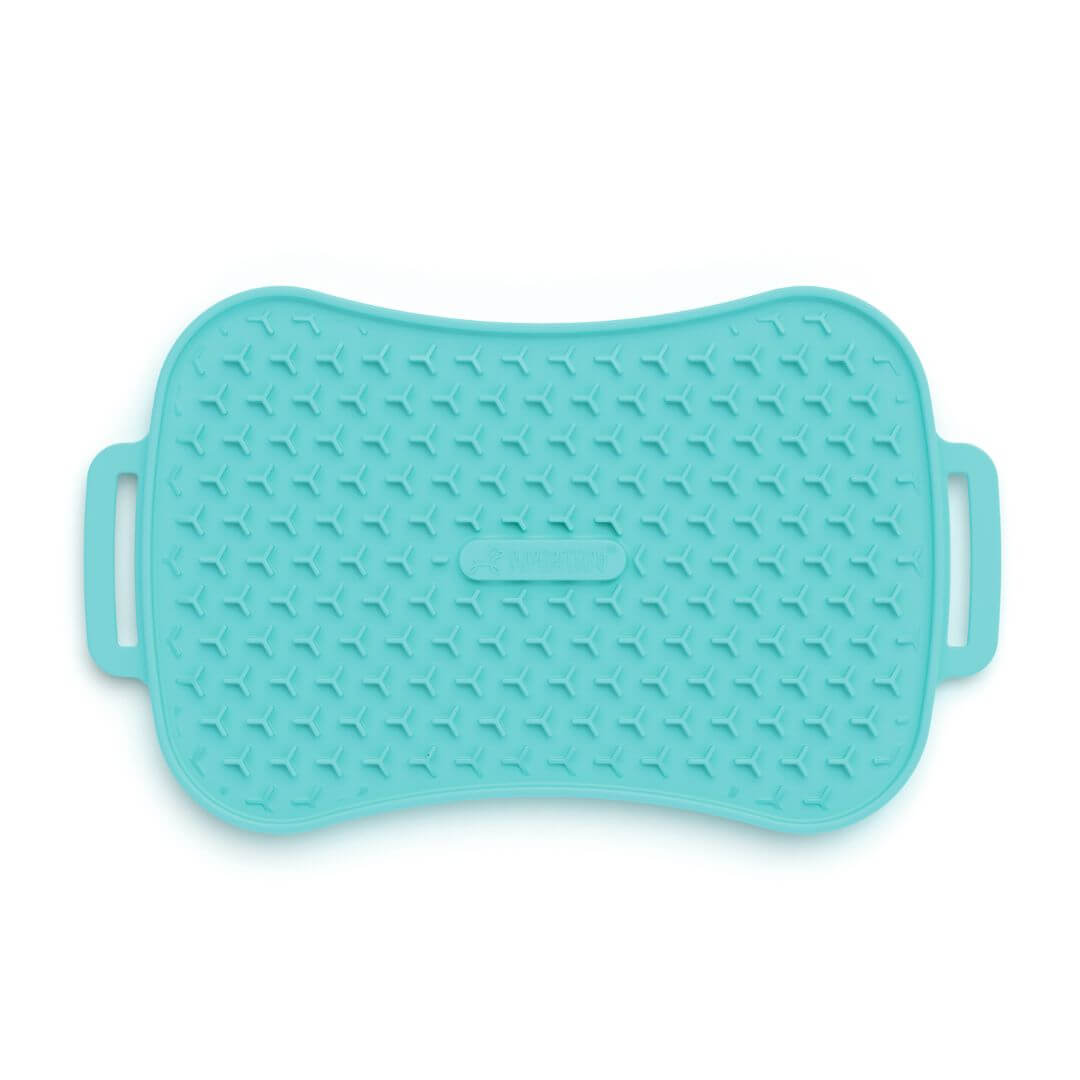 Super Feedy small reversible lick mat in teal with textured surface for dog enrichment